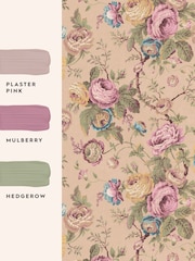 Laura Ashley Plaster Pink Uffington Roses A4 Wallpaper Sample - Image 4 of 4