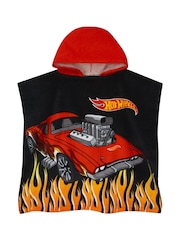 Character Black Hot Wheels Racecar Hooded Towel Poncho - Image 1 of 12