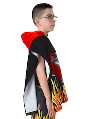 Character Black Hot Wheels Racecar Hooded Towel Poncho - Image 10 of 12