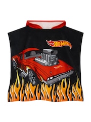 Character Black Hot Wheels Racecar Hooded Towel Poncho - Image 3 of 12
