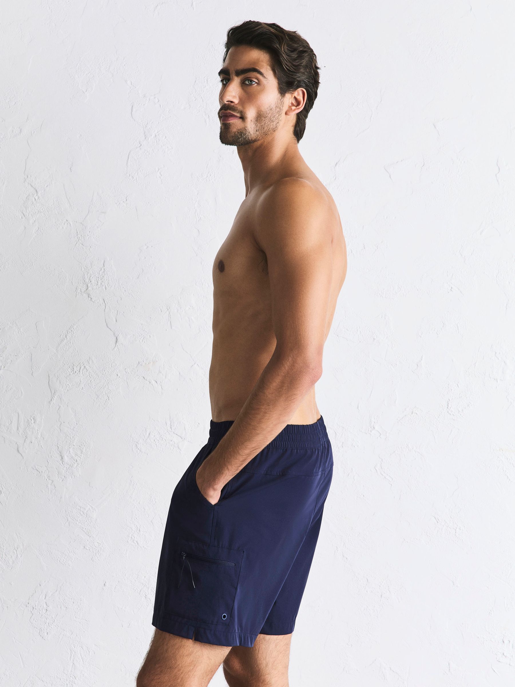 Buy Navy Blue Cargo 8 Inch Swim Shorts from Next USA