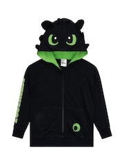 Character Black How To Train Your Dragon Toothless Print Hoodie With 3D Ears - Image 1 of 9