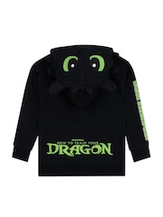 Character Black How To Train Your Dragon Toothless Print Hoodie With 3D Ears - Image 2 of 9