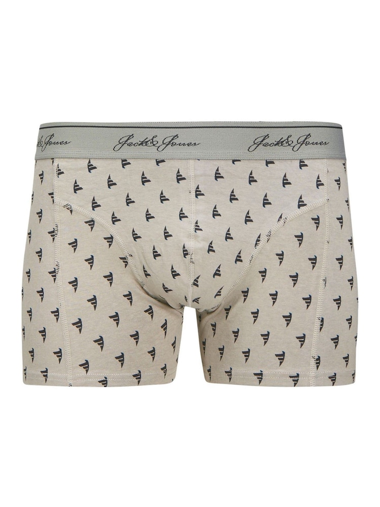 JACK & JONES Grey Trunk Boxers 3 Pack - Image 2 of 5 JACK & JONES Grey Trunk Boxers 3 Pack - Image 2 of 5