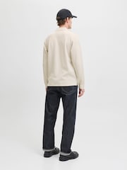 JACK & JONES Cream Long Sleeve Polo Shirt - Image 4 of 8