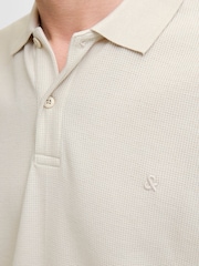 JACK & JONES Cream Long Sleeve Polo Shirt - Image 5 of 8