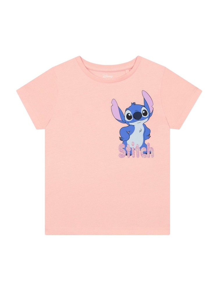 Character Pink Disney Lilo And Stitch Print T-Shirt And Shorts Set - Image 2 of 6