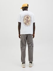 JACK & JONES Grey Kane Loose Cuffed Cargo Trousers - Image 2 of 8