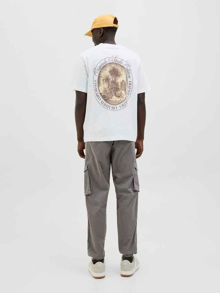 JACK & JONES Grey Kane Loose Cuffed Cargo Trousers - Image 2 of 8