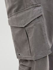 JACK & JONES Grey Kane Loose Cuffed Cargo Trousers - Image 4 of 8