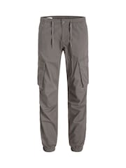 JACK & JONES Grey Kane Loose Cuffed Cargo Trousers - Image 5 of 8