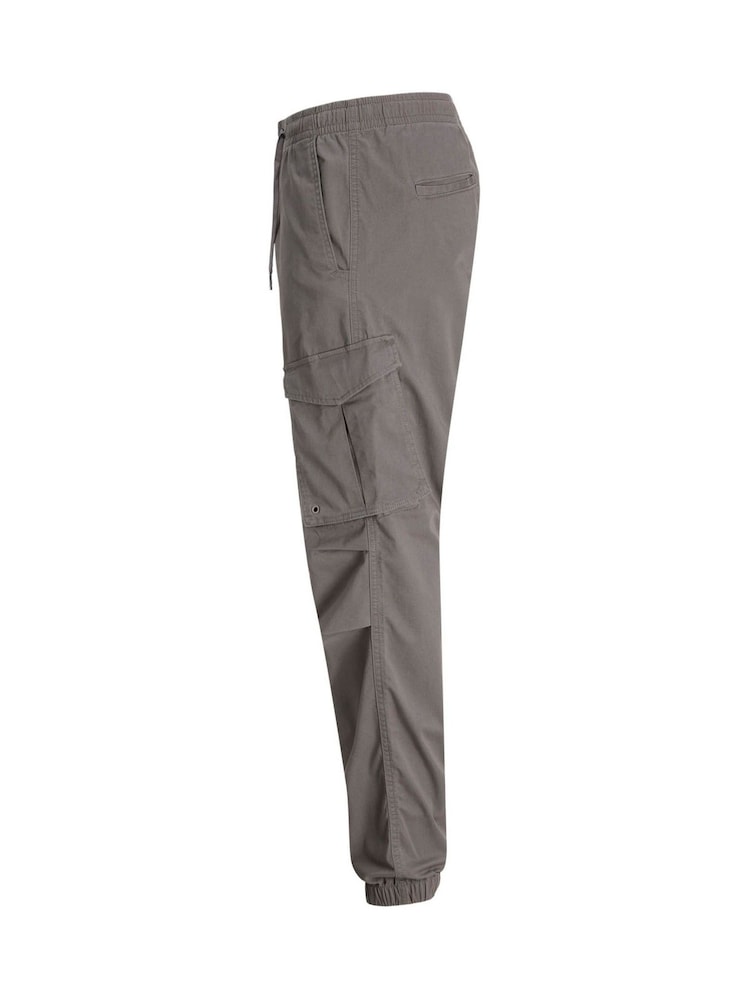 JACK & JONES Grey Kane Loose Cuffed Cargo Trousers - Image 8 of 8