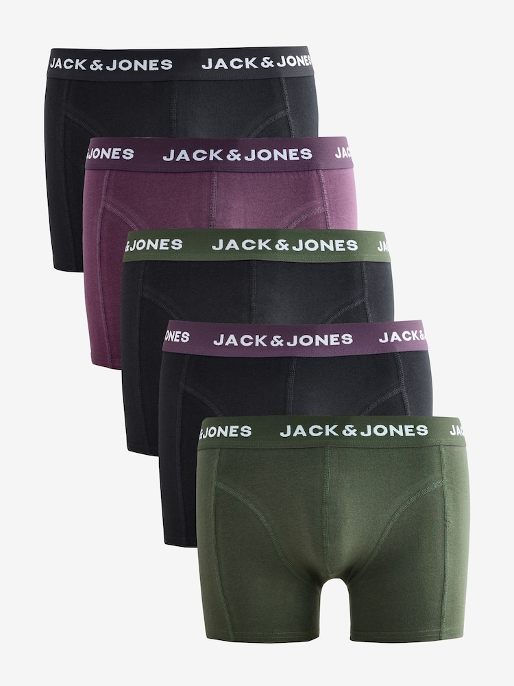 JACK & JONES Purple Boxers 5 Pack - Image 1 of 6