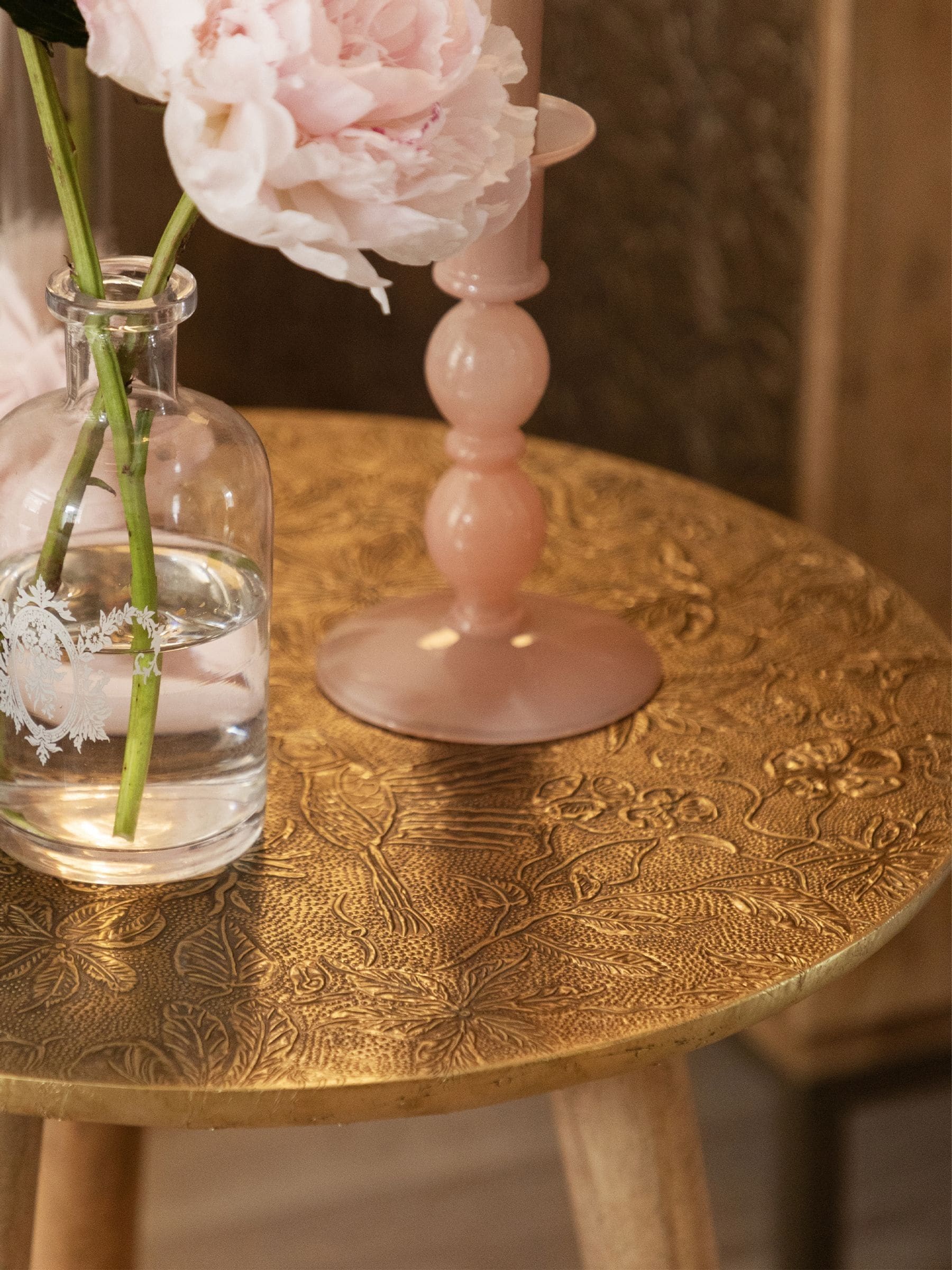 Buy Voyage Maison Antique Brass Isadora Embossed Side Table from