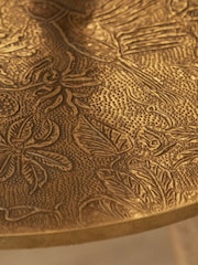 Voyage Maison Antique Brass Isadora Embossed Side Table - Image 4 of 4
