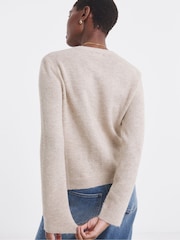 JD Williams Natural Sponge Crew Neck Cardigan - Image 2 of 4