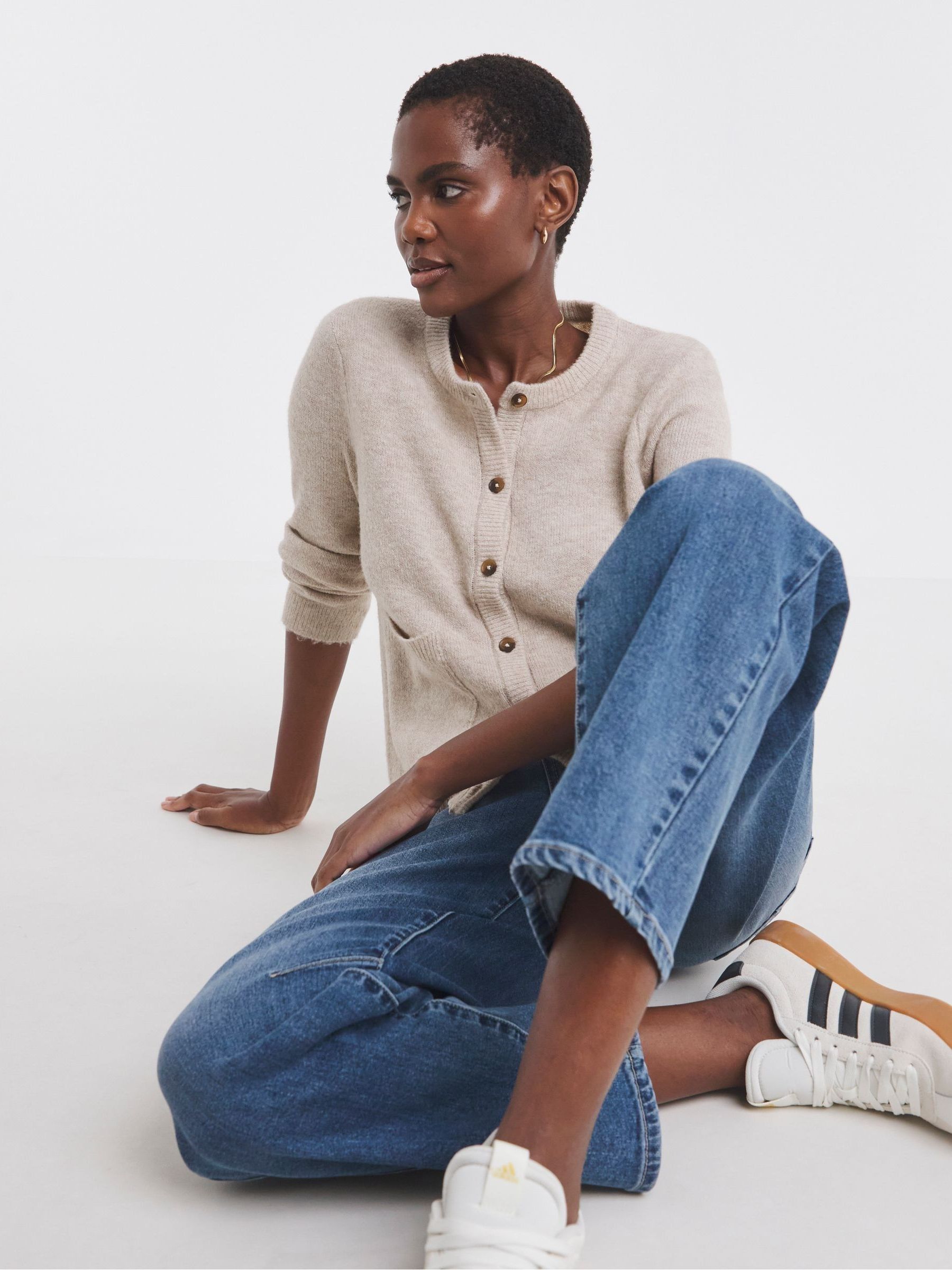 Buy JD Williams Natural Sponge Crew Neck Cardigan from the Next UK