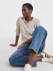 JD Williams Natural Sponge Crew Neck Cardigan - Image 4 of 4