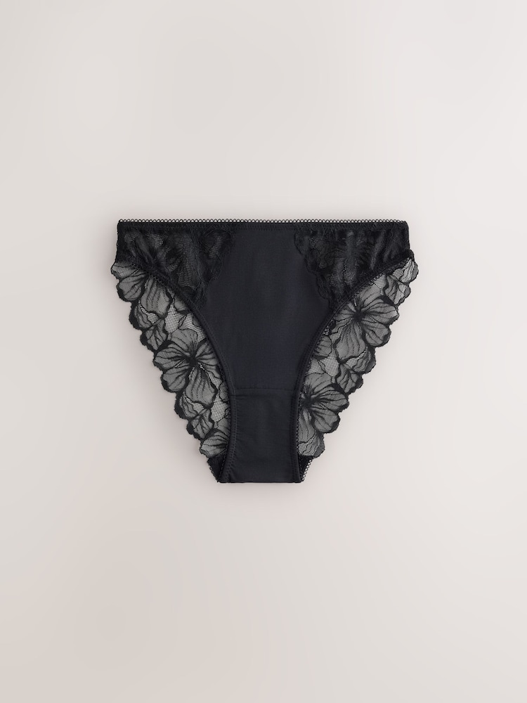 Black/Navy/Praline Nude High Leg Modal & Lace Knickers 5 Pack - Image 2 of 9 Black/Navy/Praline Nude High Leg Modal & Lace Knickers 5 Pack - Image 2 of 9