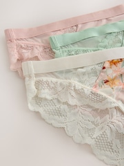 Green/Pink/Cream Floral 3 Pack Knickers - Image 11 of 12