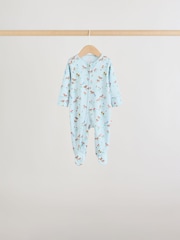 Roz/verde - Pachet 5 de costume de dormit Bebeluș cu fermoar în două direcții (0luni-2ani) - Imaginea 6 din 15