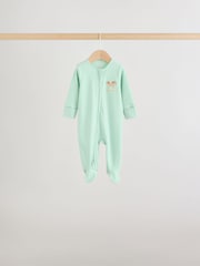 Roz/verde - Pachet 5 de costume de dormit Bebeluș cu fermoar în două direcții (0luni-2ani) - Imaginea 7 din 15