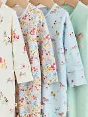 Roz/verde - Pachet 5 de costume de dormit Bebeluș cu fermoar în două direcții (0luni-2ani) - Imaginea 9 din 15