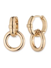 Lauren Ralph Lauren Gold Gold Tone 14 mm Hoop Earrings with Circle Drop - Image 1 of 1