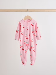 Red/Pink Two Way Zip Baby Sleepsuits 4 Pack (0mths-2yrs) - Image 3 of 12