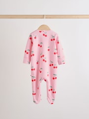 Red/Pink Two Way Zip Baby Sleepsuits 4 Pack (0mths-2yrs) - Image 4 of 12