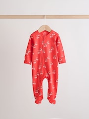 Red/Pink Two Way Zip Baby Sleepsuits 4 Pack (0mths-2yrs) - Image 6 of 12