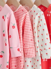 Red/Pink Two Way Zip Baby Sleepsuits 4 Pack (0mths-2yrs) - Image 8 of 12