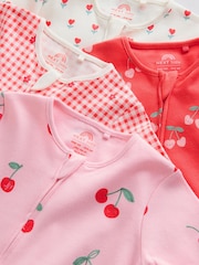 Red/Pink Two Way Zip Baby Sleepsuits 4 Pack (0mths-2yrs) - Image 9 of 12