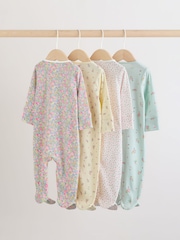 Roz/Galben - Pijamale pentru bebeluși cu fermoar dublu, pachet 4 (0-2ani) - Imaginea 6 din 12