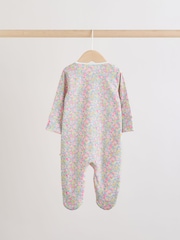Roz/Galben - Pijamale pentru bebeluși cu fermoar dublu, pachet 4 (0-2ani) - Imaginea 7 din 12