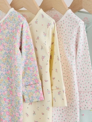 Roz/Galben - Pijamale pentru bebeluși cu fermoar dublu, pachet 4 (0-2ani) - Imaginea 8 din 12