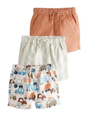 Rust Orange/Stripe/Transport Pull On Shorts 3 Pack (3mths-7yrs) - Image 7 of 7
