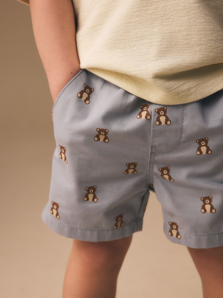 Blue Bear Print Pull On Shorts (3mths-7yrs) - Image 4 of 4