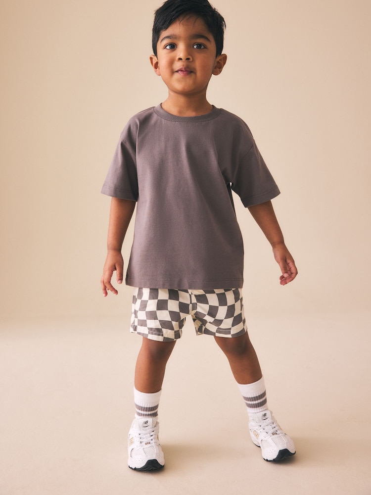 Scacchiera grigia/bianca - Pantaloncini aderenti (3mesi-7anni) - Immagine 2 di 8