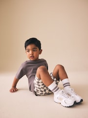 Scacchiera grigia/bianca - Pantaloncini aderenti (3mesi-7anni) - Immagine 4 di 8