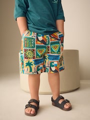 Multi Postcard Print Pull On Jorts Shorts (3mths-7yrs) - Image 2 of 7