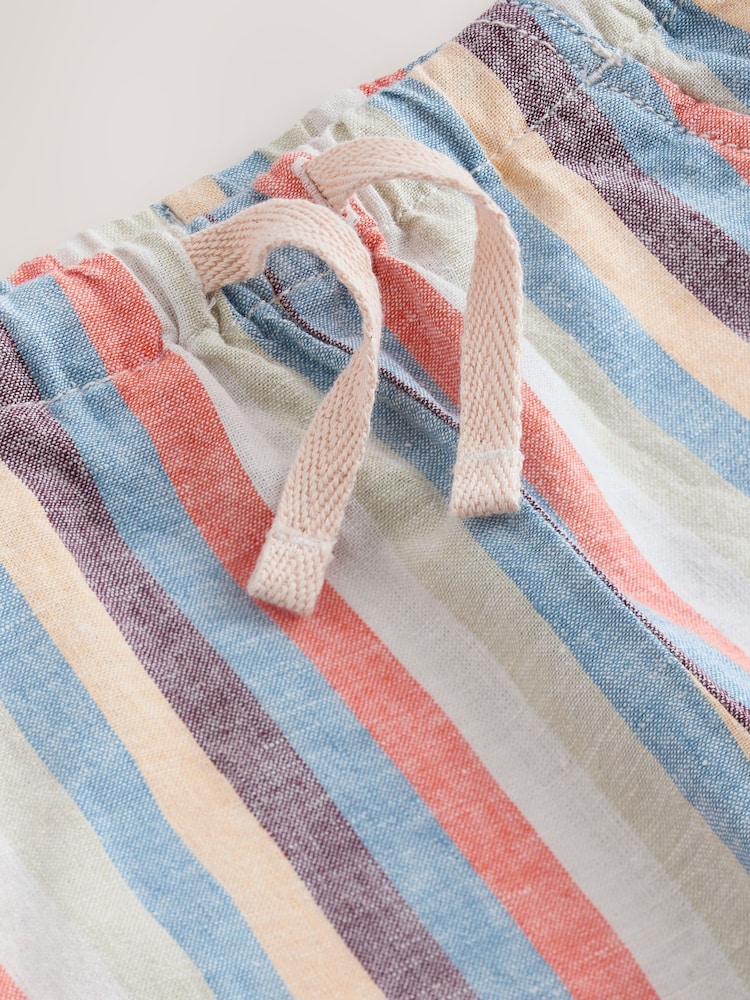 Multi Stripe Linen Blend Pull On Shorts (3mths-7yrs) - Image 7 of 7