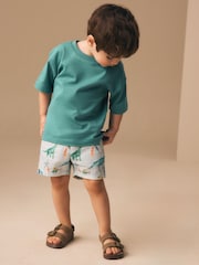 Blue Dino Print - Зыгыр кездемеден тигилген тармал шортылар (3ай -7жыл) - 8ичинен 2 сүрөт