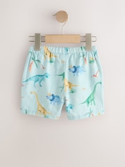 Blue Dino Print - Зыгыр кездемеден тигилген тармал шортылар (3ай -7жыл) - 8ичинен 6 сүрөт