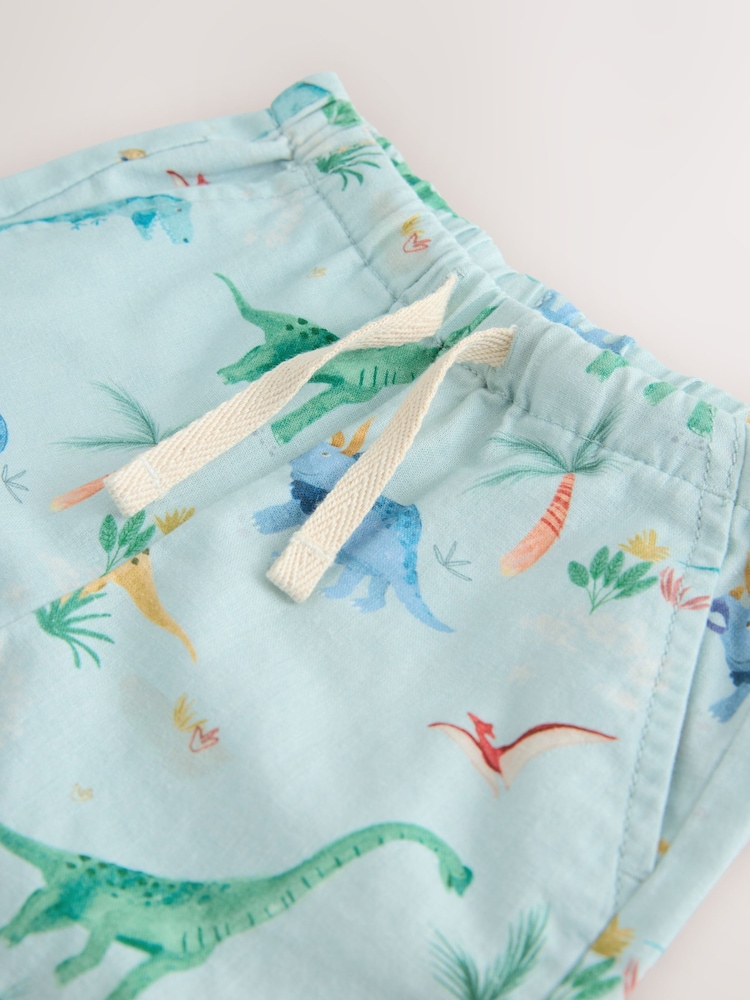 Blue Dino Print - Зыгыр кездемеден тигилген тармал шортылар (3ай -7жыл) - 8ичинен 8 сүрөт