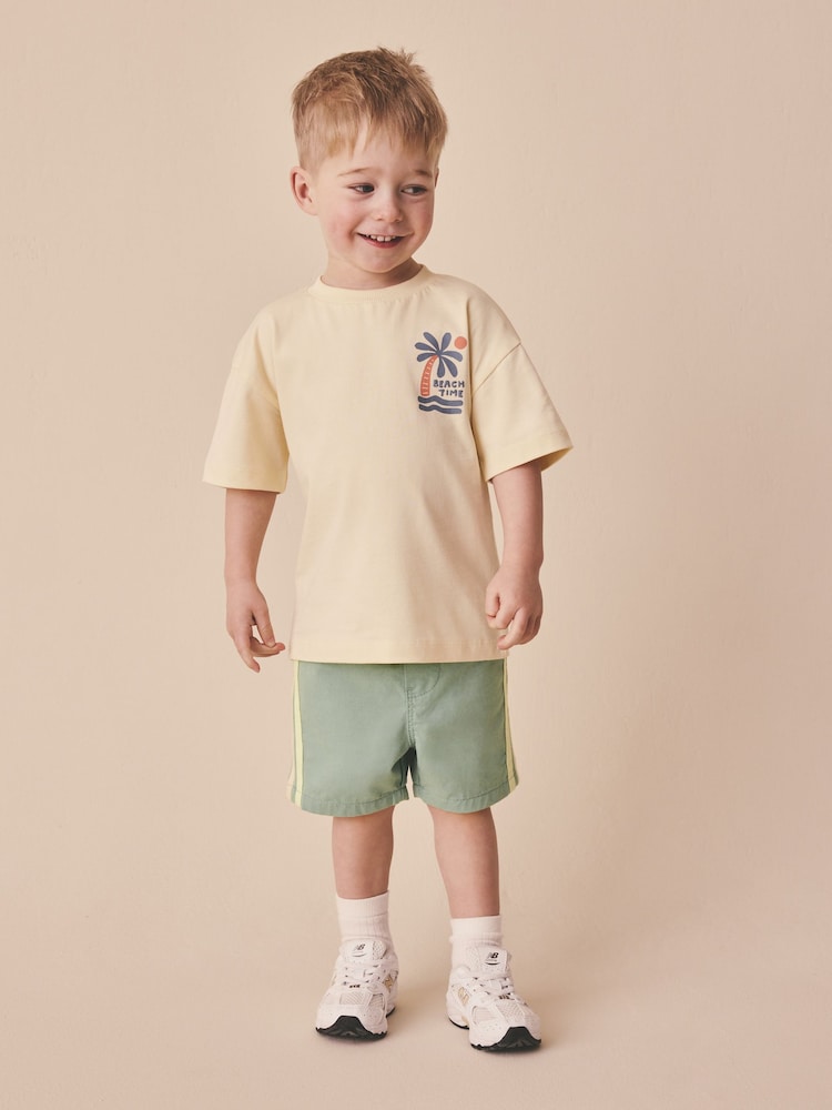 سیج گرین - Side Stripe Pull On Shorts (3mths-7yrs) - تصویر 2 از 7