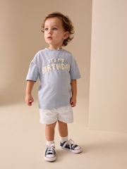 Navy/Chambray/Tan/White/Blue - پل آن شارٹس 5 پیک (3ماہ-7سال) - تصویر 13 از 20