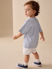 Navy/Chambray/Tan/White/Blue - پل آن شارٹس 5 پیک (3ماہ-7سال) - تصویر 18 از 20