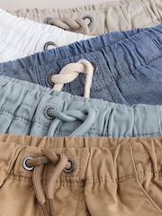 Navy/Chambray/Tan/White/Blue - پل آن شارٹس 5 پیک (3ماہ-7سال) - تصویر 9 از 20