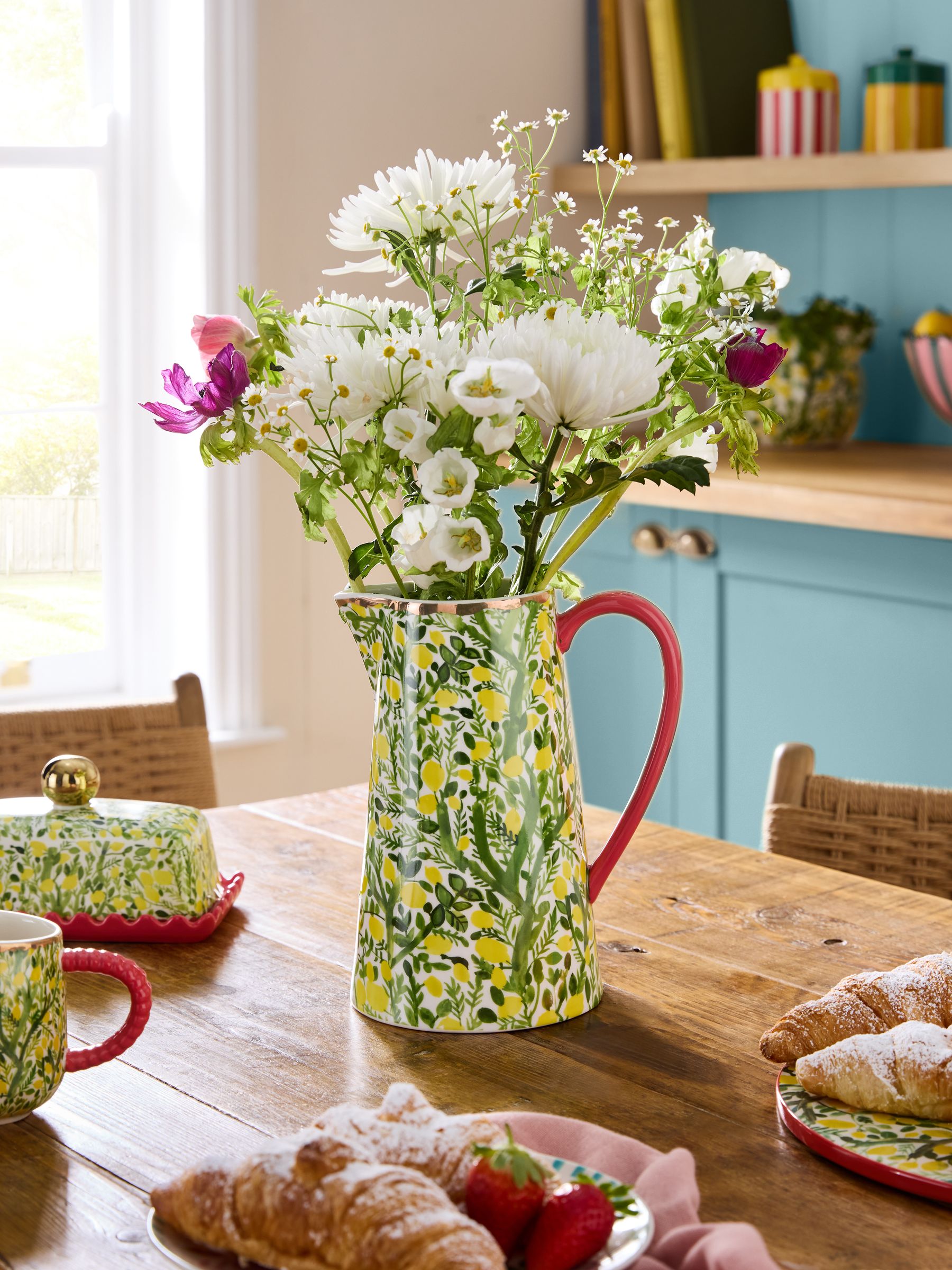 Buy Lucy Tiffney Lemons Floral Ceramic Vase Jug from the Next UK